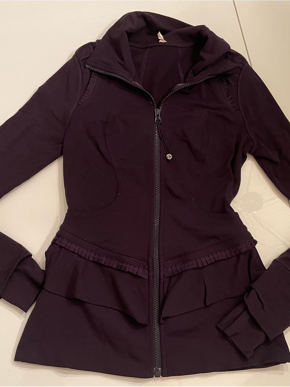 lululemon athletica Plum Peplum Zip-Up Bomber Jacket
